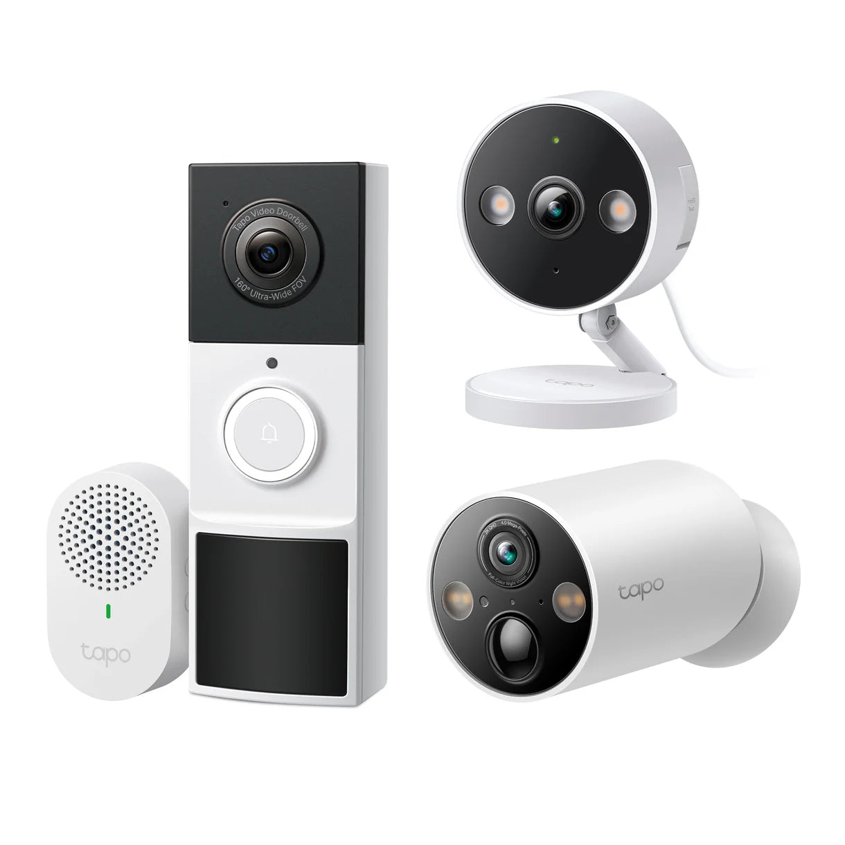 Home Monitoring Bundle – 2K Battery Doorbell- Outdoor Camera- Indoor Camera w/32GB SC card