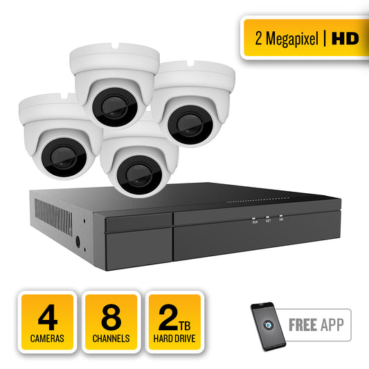 4 HD TVI Camera System with Professional Installation